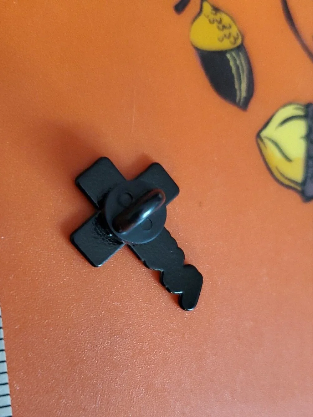 Black Mountain Cross Enamel Pin - Men Accessories
